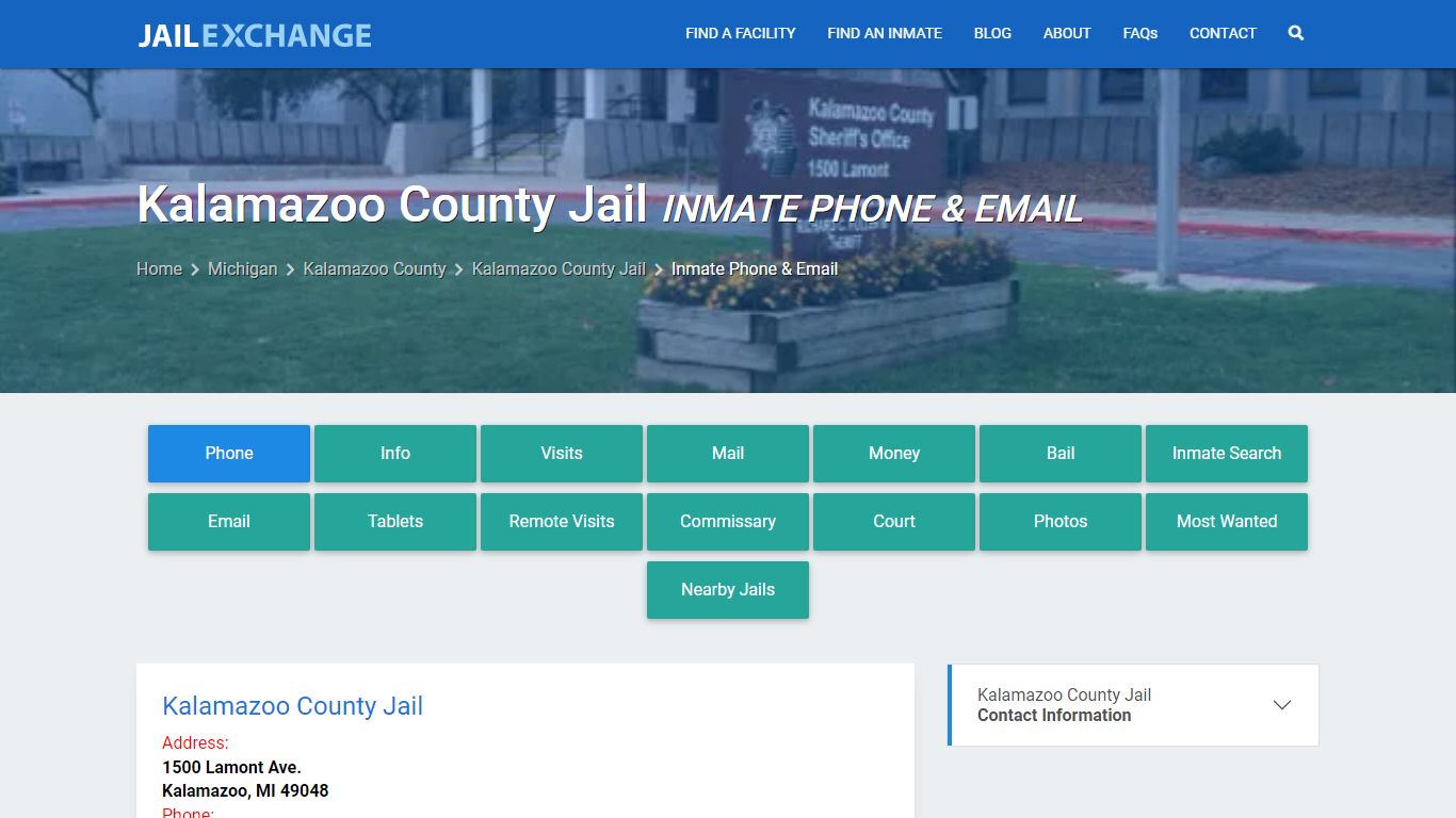 Inmate Phone - Kalamazoo County Jail, MI - Jail Exchange